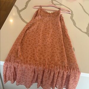 Floral Peach Sleeveless Dress